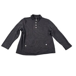 Croft & Barrow Women's Large Top Long Sleeve Pullover Button Up Sweater‎ 674